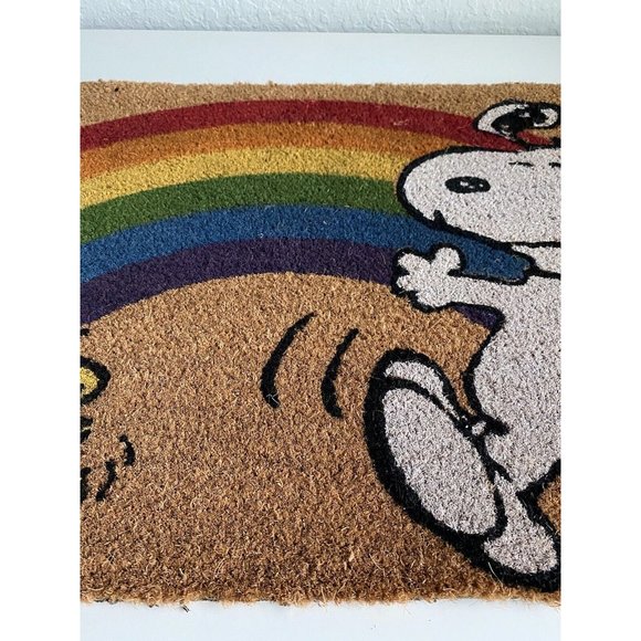 Peanuts Snoopy & Woodstock 'Rainbow Pride' Coir Door Mat 20” x 34” NEW - Picture 4 of 7